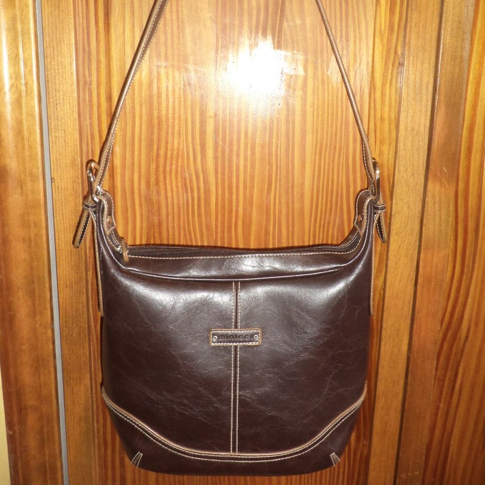 MINICCI brown zip-up synthetic material shoulder bag